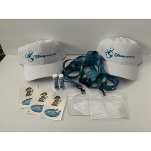Disney Vacation Club DVC Member White Adjustable Hat Lanyards Chapstick Tattoos